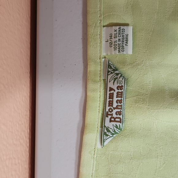 Vintage Tommy Bahama Tropical Floral Pastel Lime Green Large Wrap Pencil Skirt - Picture 9 of 10